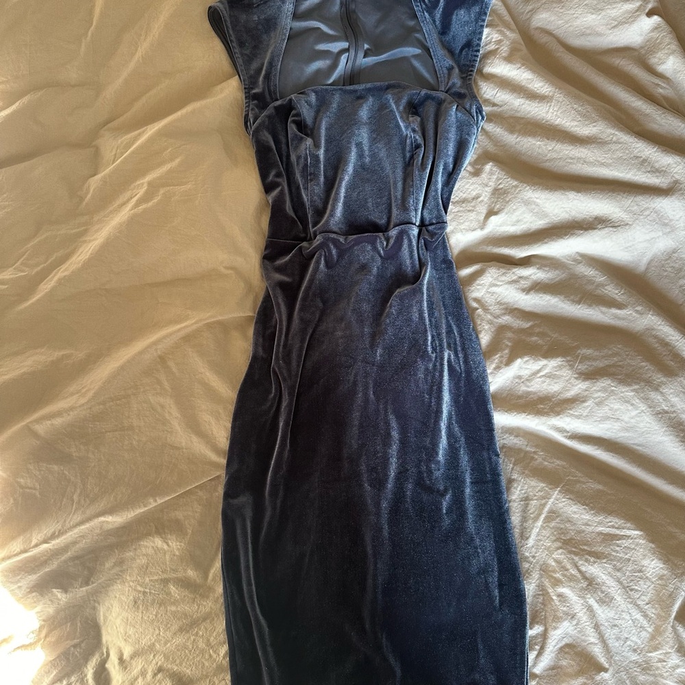 Blue velvet dress